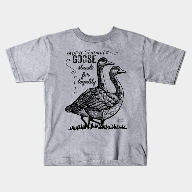 Spirit animal - Goose - black Kids T-Shirt by mnutz